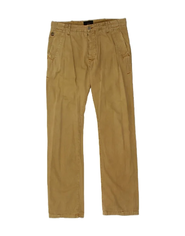 G-STAR Mens Straight Chino Trousers W33 L34 Beige Cotton