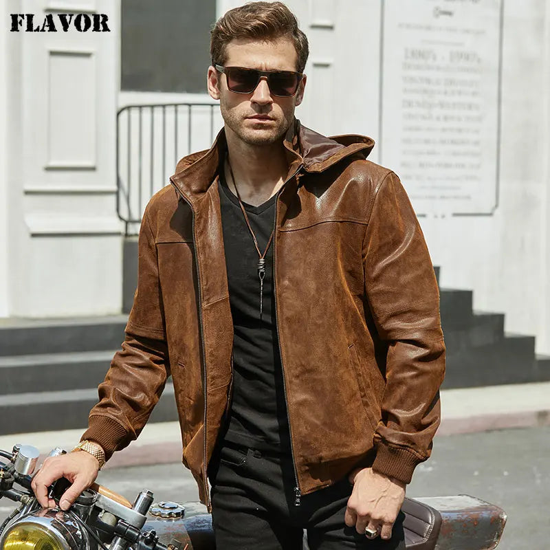 Men's Genuine Pigskin Leather Jacket