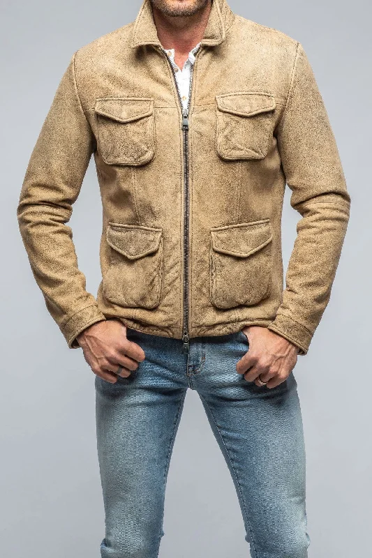 Dino Suede Jacket In Taupe