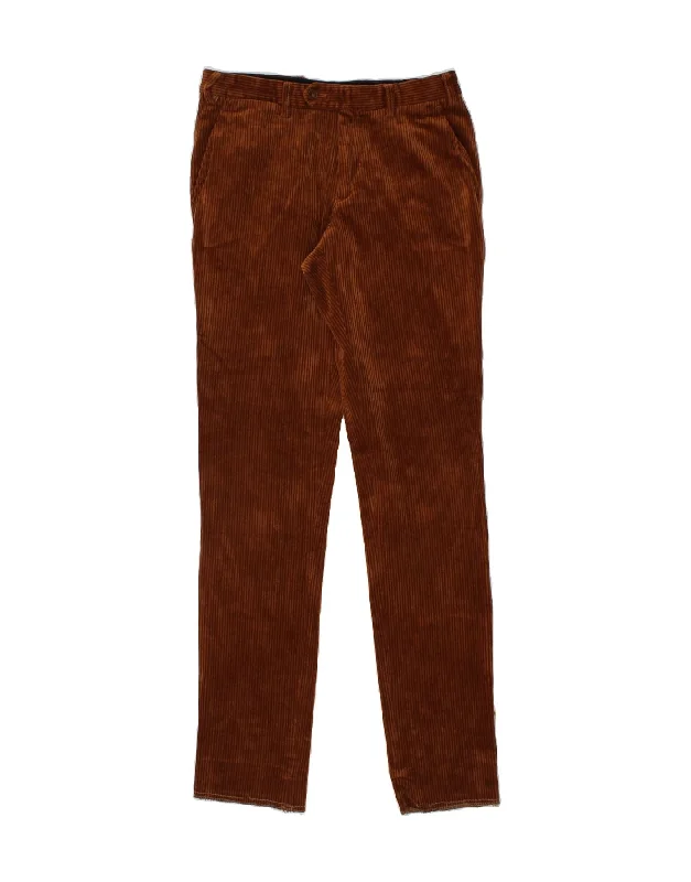 DUCA VISCONTI DI MODRONE Mens Corduroy Trousers IT 46 Small W30 L33 Brown