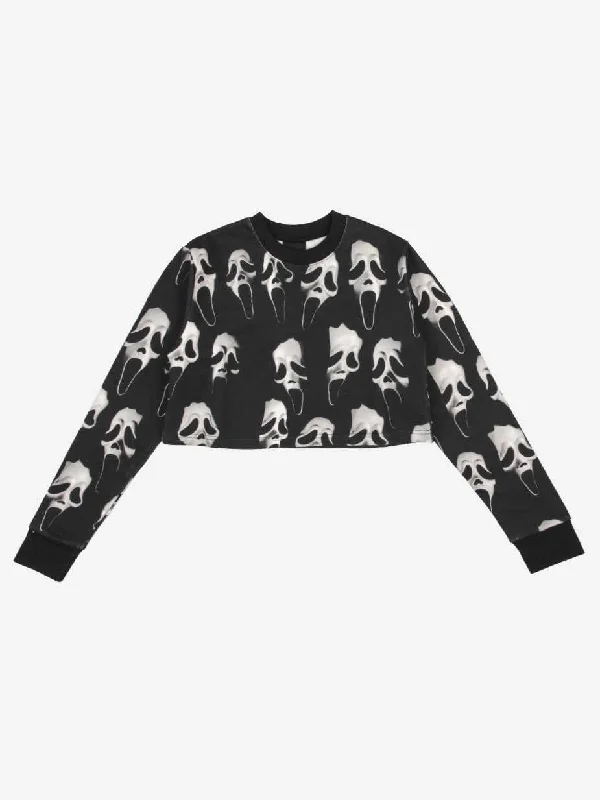 Repeat Mask Cropped Long Sleeve