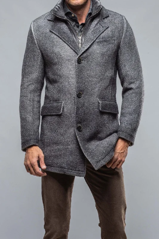 Leon Knitted Jacket In Steel