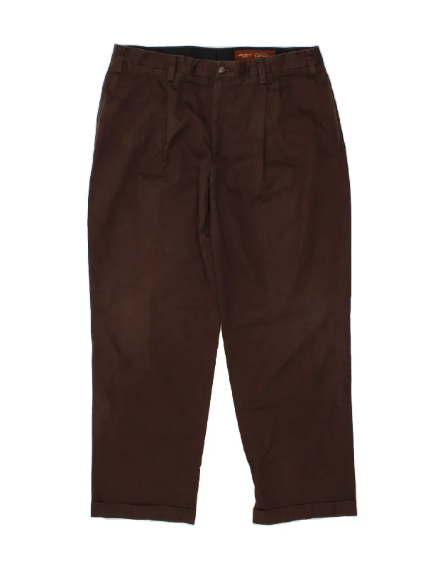 EDDIE BAUER Mens Ruston Fit Pegged Chino Trousers W38 L32 Brown Cotton