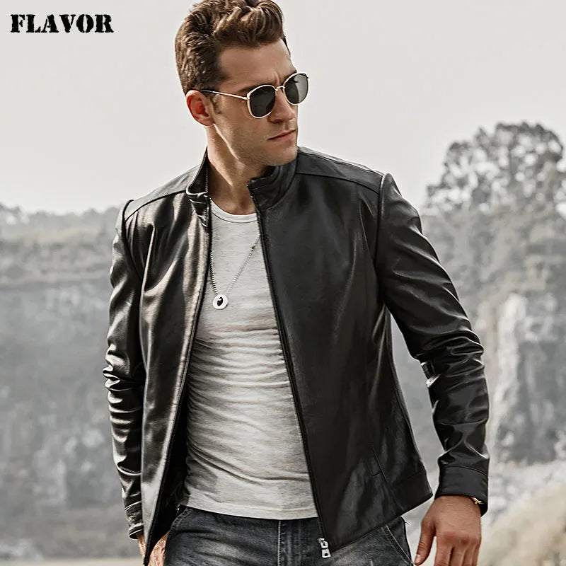 Men's Genuine Leather Motorcycle Jacket