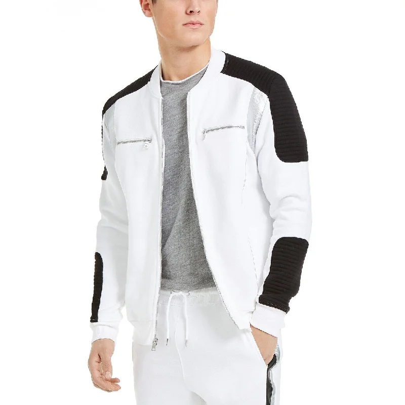 INC International Concepts Men's Portrait Track Jacket White Size Extra Large - X-Large