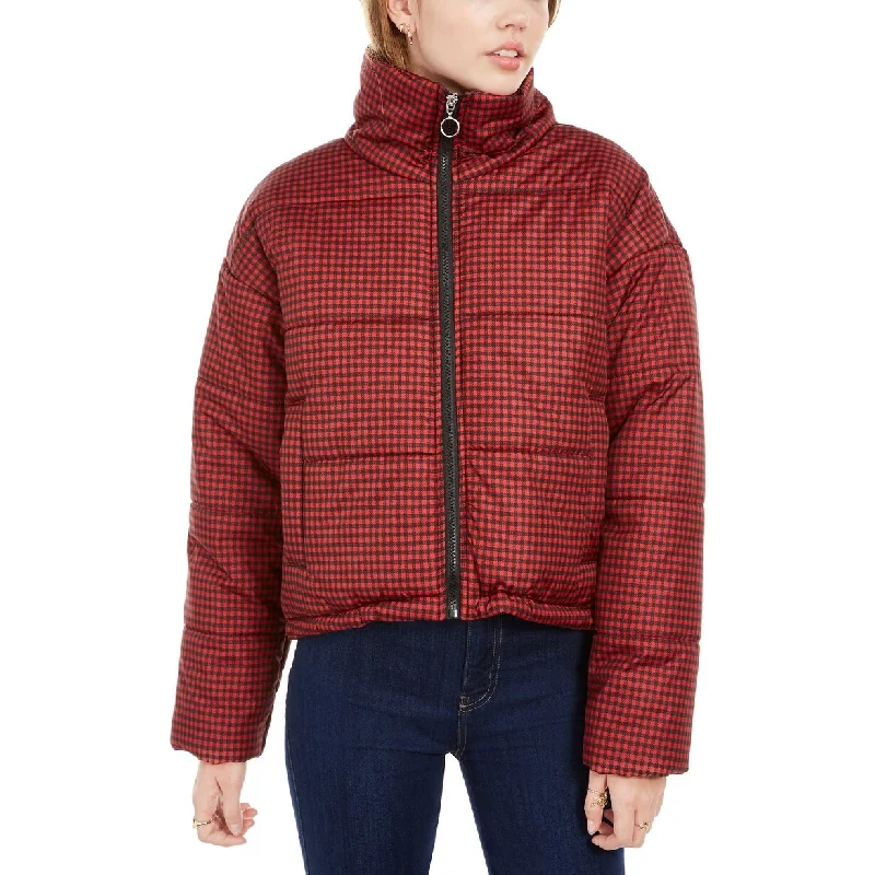 Celebrity Women's Plaid Puffer Coat Red Size 2 Extra Large