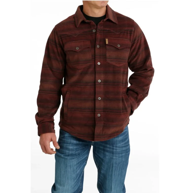 Cinch’s Men’s Red Western Striped Shirt Jacket