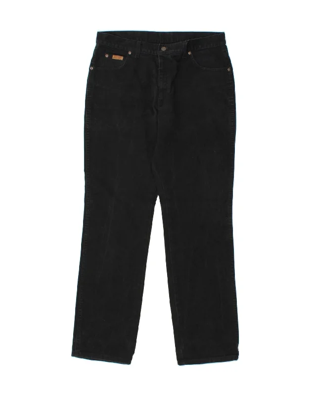 WRANGLER Mens Texas Straight Jeans W36 L34 Black Cotton