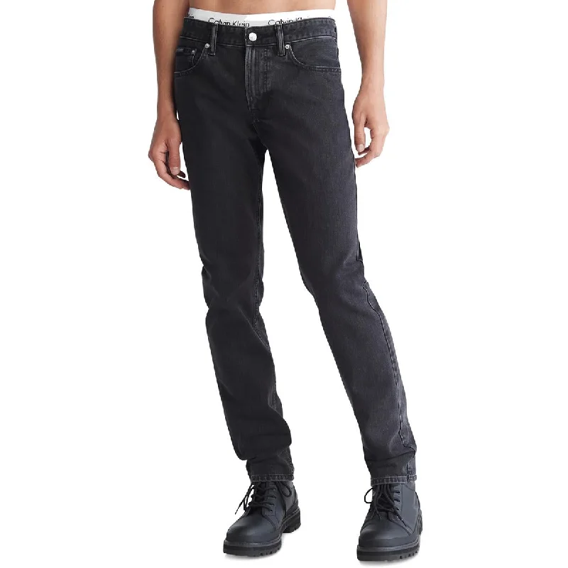 Calvin Klein Mens Slim Fit Mid Rise Slim Jeans