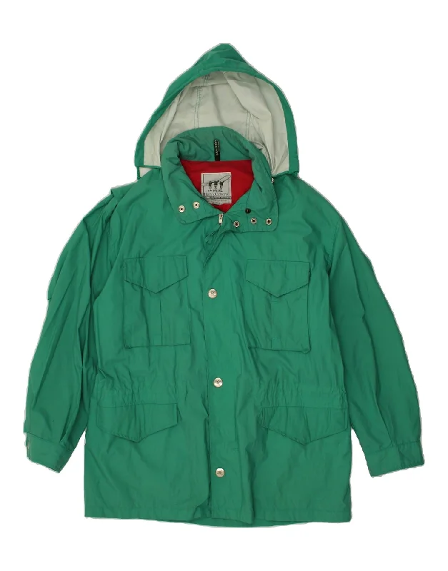 HENRY COTTONS Mens Hooded Rain Jacket IT 52 XL Green