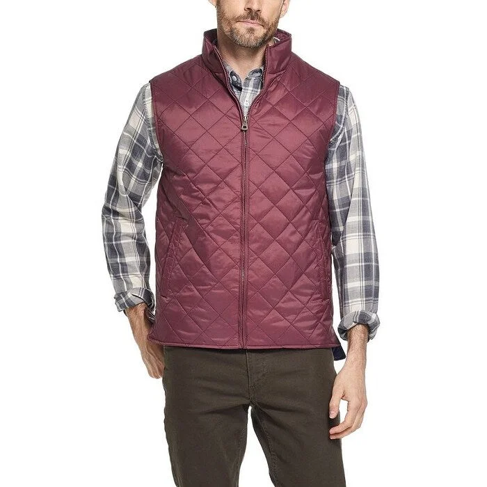 Weatherproof Vintage Men's Diamond Quilted Vest Red Size Small Medium - Small-Medium