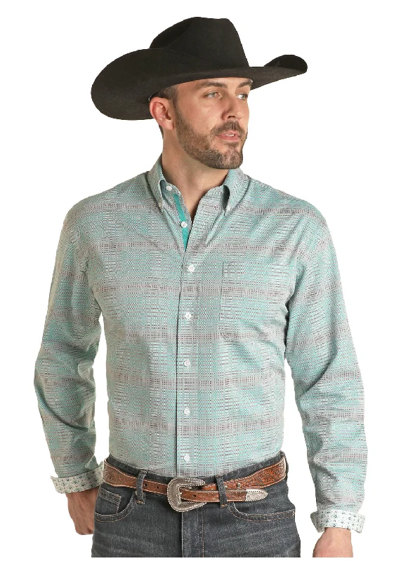 PANHANDLE SLIM TURQUOISE PLAID LONG SLEEVE SHIRT