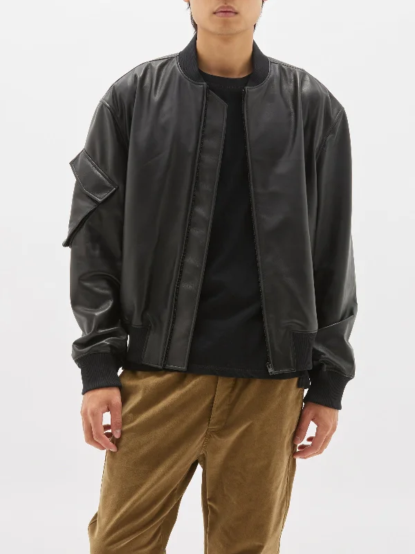 leather bomber jacket