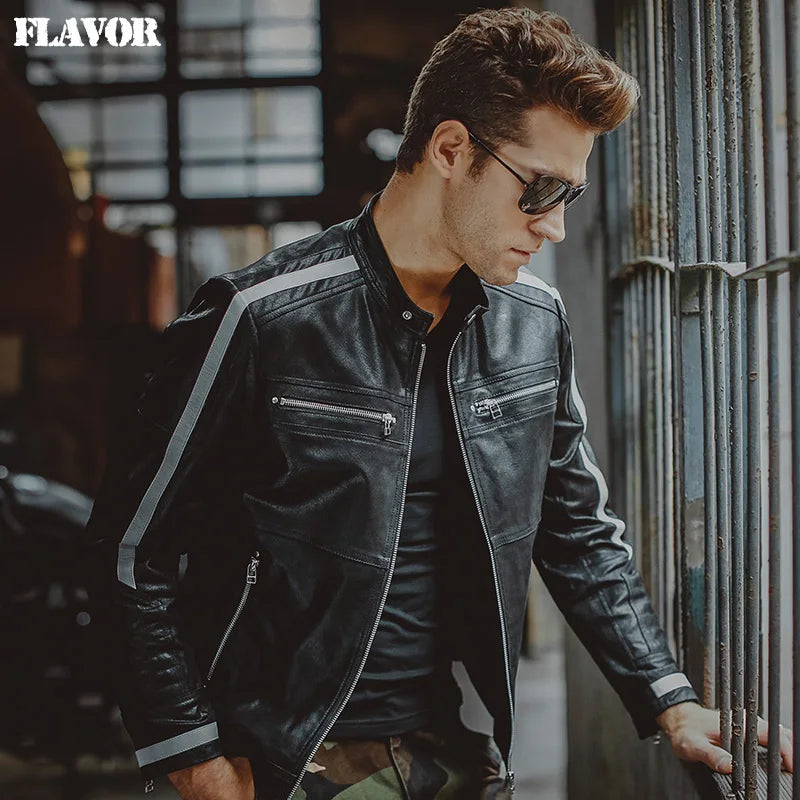 Men's Genuine Leather Biker Jacket