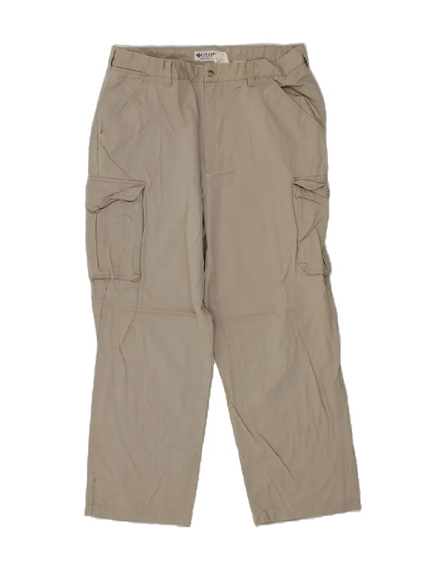 COLUMBIA Mens Straight Cargo Trousers W34 L29 Beige