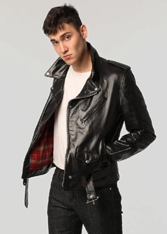 Schott Lightweight Waxy Cowhide Motorcycle Jacket