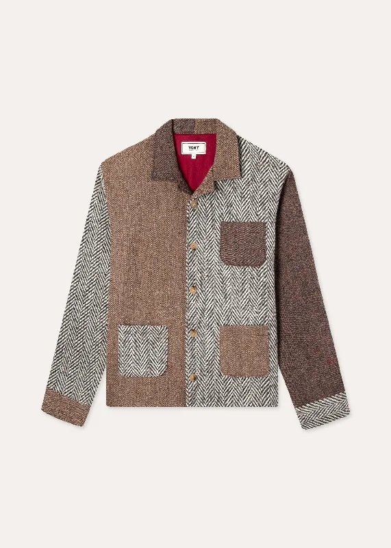 Yony Patchwork Wool Shirt Jacket