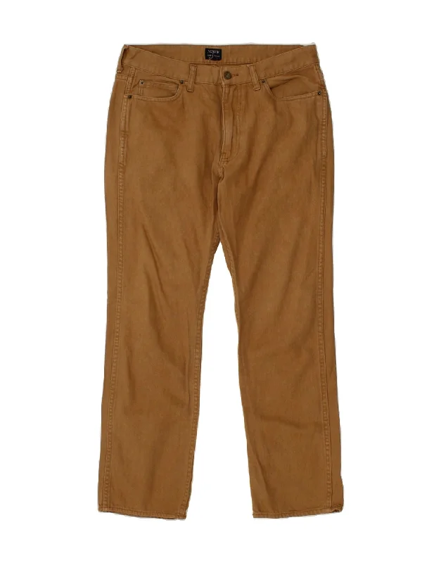 J. CREW Mens The Sutton Straight Jeans W32 L30 Brown Cotton