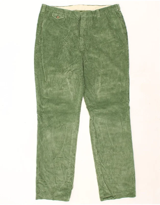 ORVIS Mens Slim Corduroy Trousers W42 L37 Green Cotton