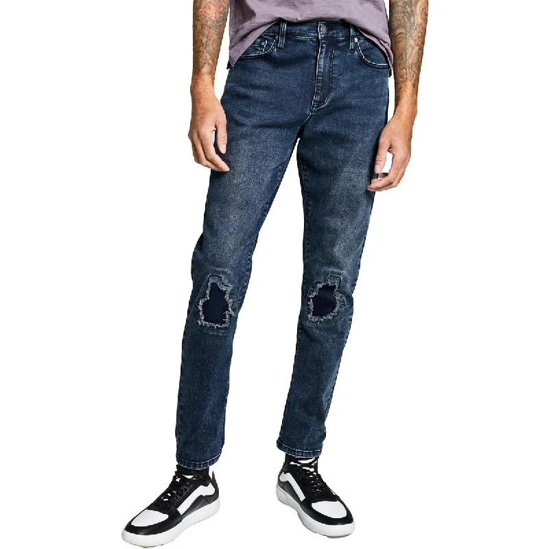 And Now This Mens Distressed Stretch Slim Jeans