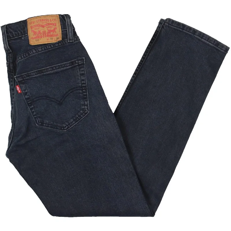 Levi Strauss & Co. Mens 511 Mid-Rise Dark Wash Slim Jeans