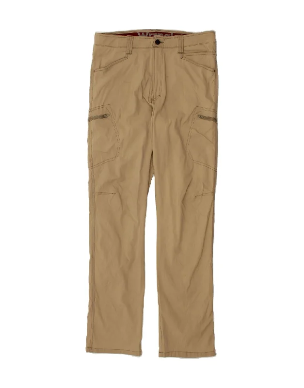 WRANGLER Mens Straight Cargo Trousers W36 L34 Beige Nylon