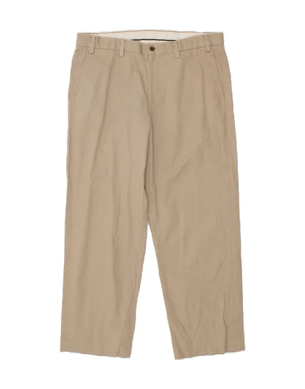 EDDIE BAUER Mens Straight Chino Trousers W36 L30  Beige Cotton