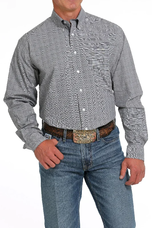 CINCH GREY/PURPLE STRIPED LONG SLEEVE SHIRT