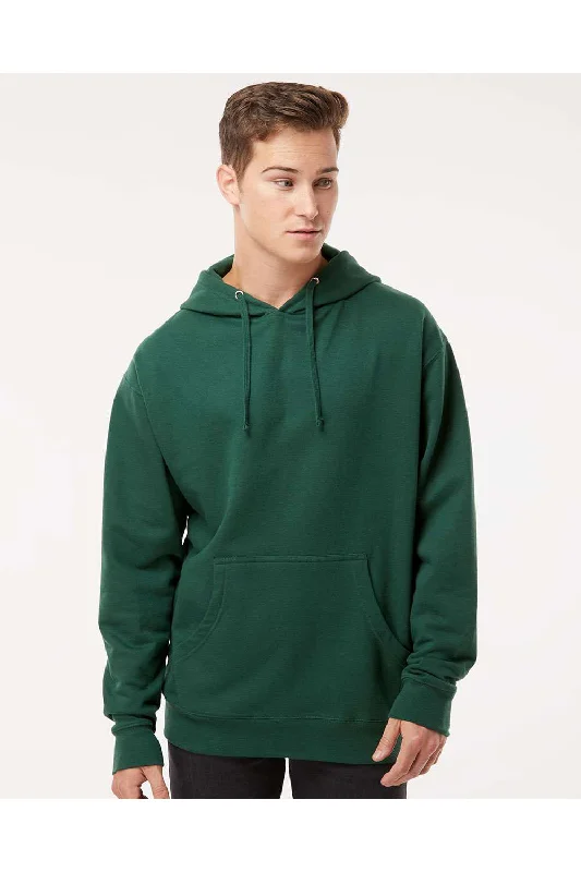 Independent Trading Co. Mens Hooded Sweatshirt Hoodie w/ Pouch Pocket - Forest Green