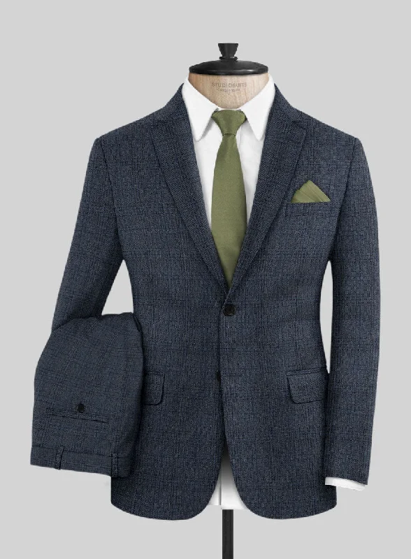 Scabal Tornado Checks Blue Wool Suit