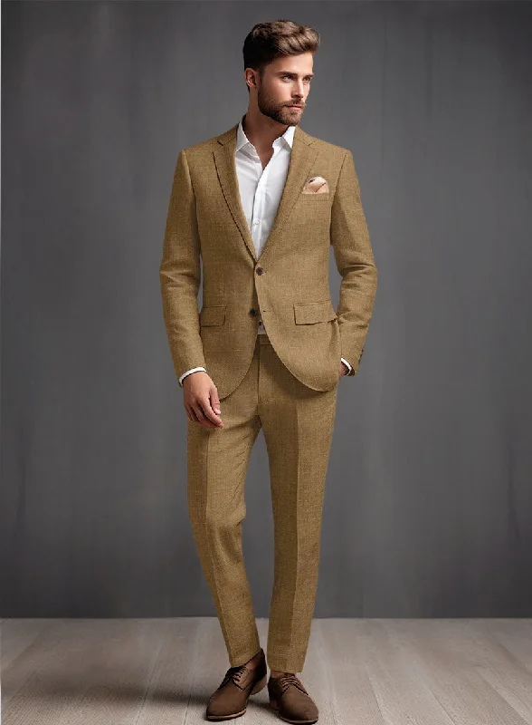 Sepia Brown Linen Suit