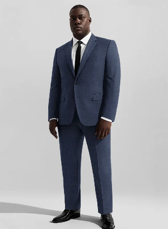 Stretch Royal Blue Wool Suit - Big & Tall