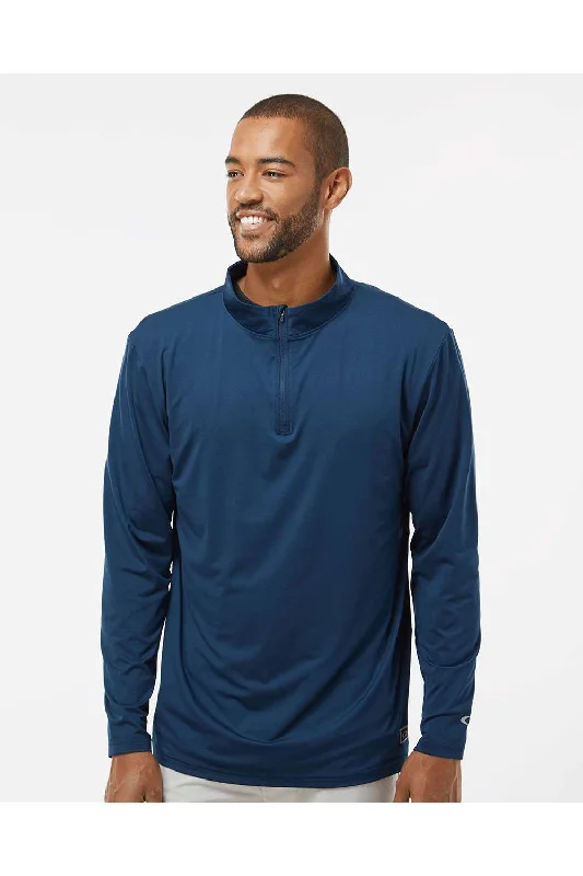 Oakley Mens Team Issue Podium 1/4 Zip Sweatshirt - Team Navy Blue