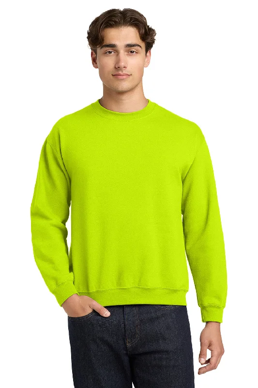 Gildan Mens Pill Resistant Fleece Crewneck Sweatshirt - Safety Green