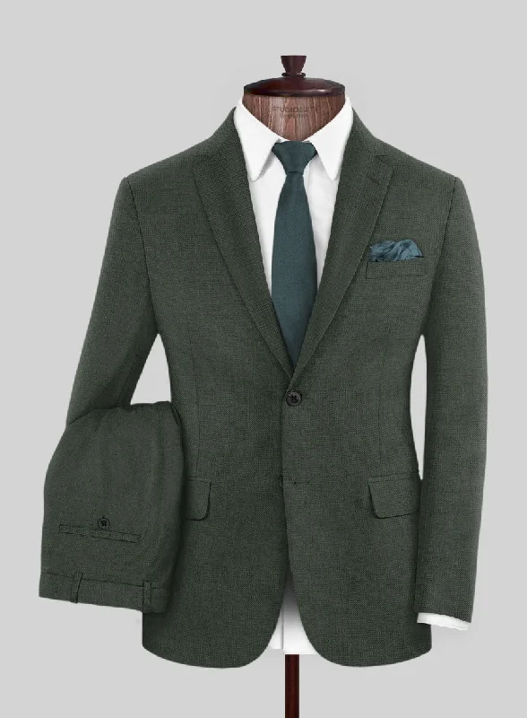 Marco Stretch Military Green Wool Suit