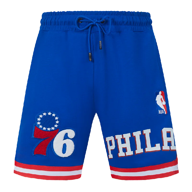 NBA PHILADELPHIA 76ERS CLASSIC CHENILLE MEN'S SHORT (ROYAL BLUE/RED)