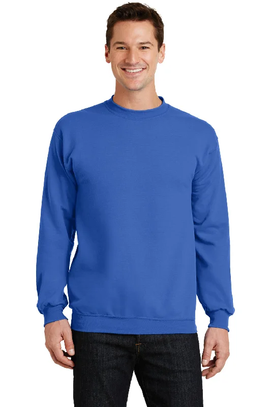 Port & Company Mens Core Pill Resistant Fleece Crewneck Sweatshirt - Royal Blue