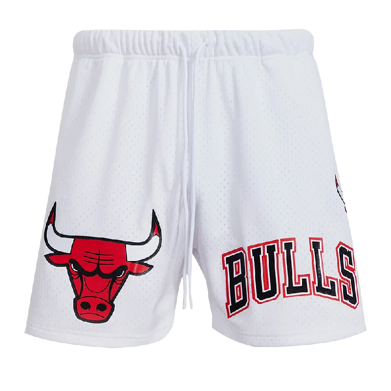 NBA CHICAGO BULLS LOGO MEN'S MESH SHORT (WHITE)