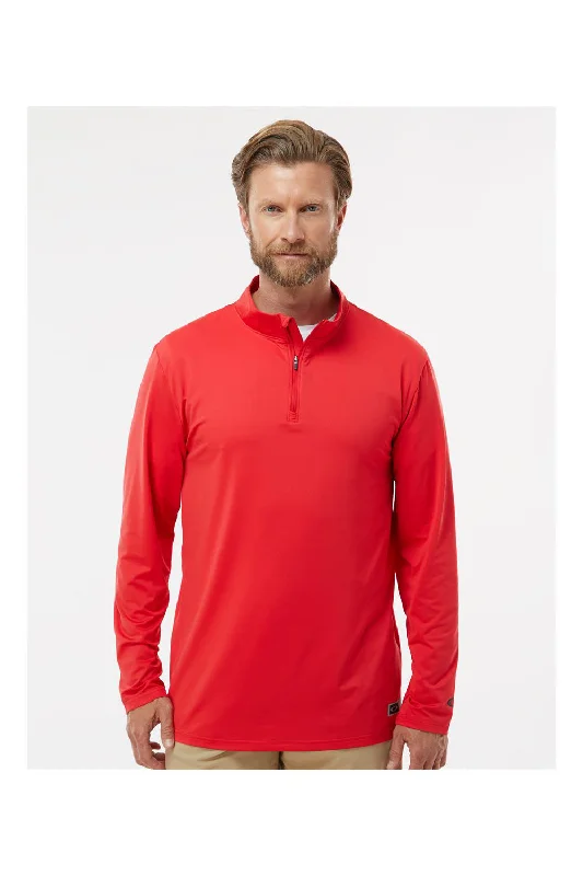 Oakley Mens Team Issue Podium 1/4 Zip Sweatshirt - Team Red