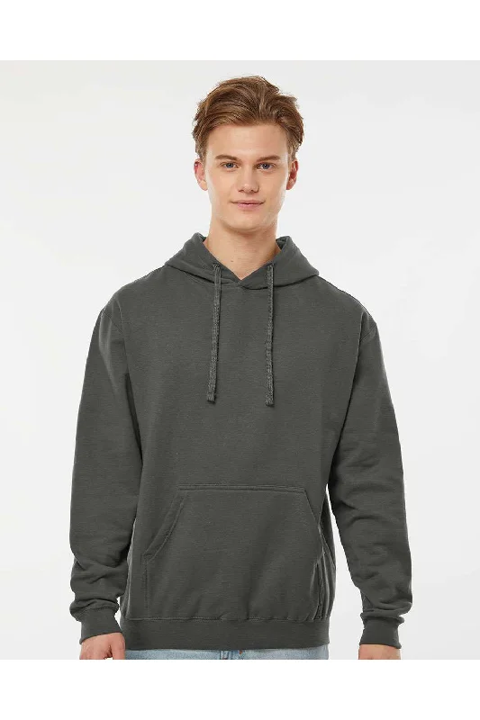 Tultex Mens Fleece Hooded Sweatshirt Hoodie w/ Pouch Pocket - Charcoal Grey