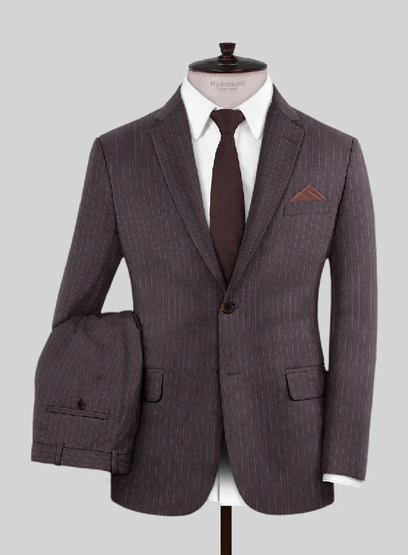 Wine Pinstripe Suit