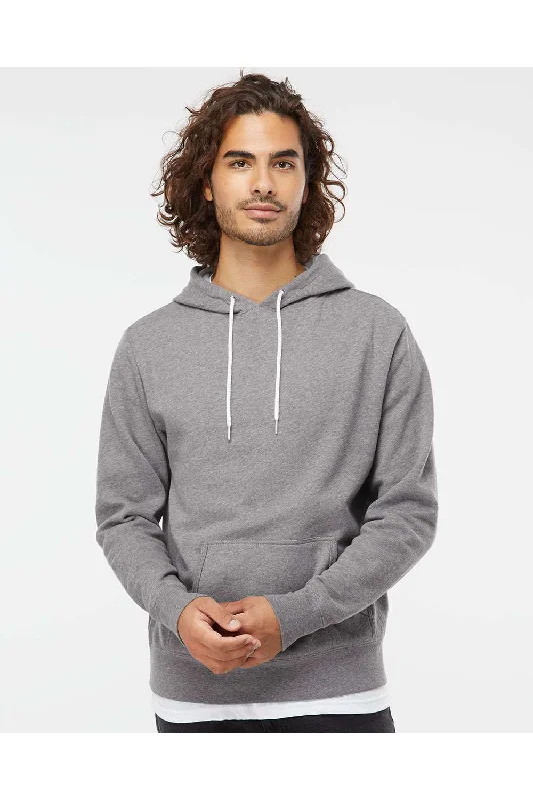 Independent Trading Co. Mens Hooded Sweatshirt Hoodie w/ Pouch Pocket - Heather Gunmetal Grey