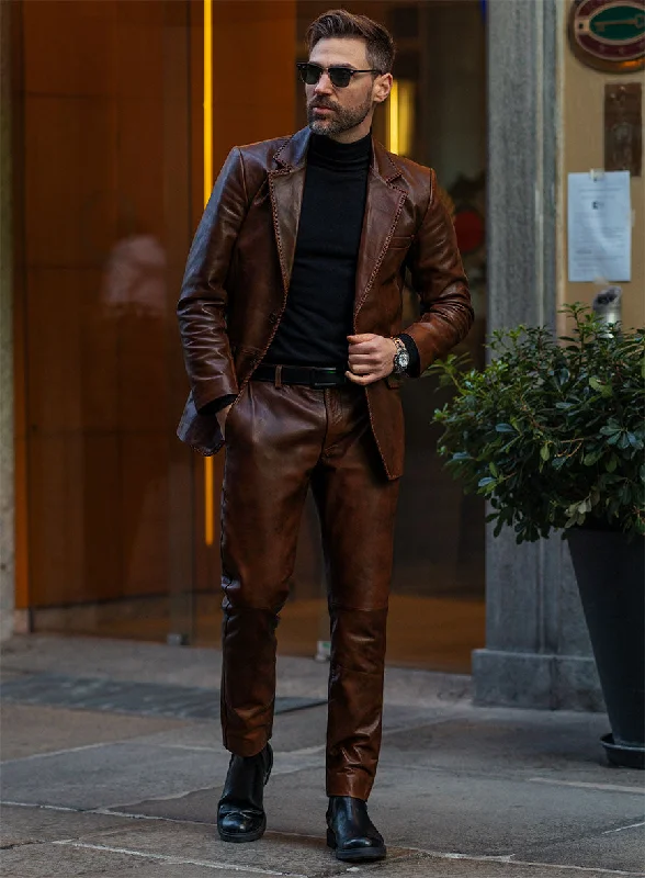 Spanish Brown Medieval Leather Suit