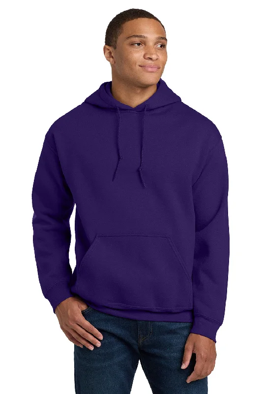 Gildan Mens Pill Resistant Hooded Sweatshirt Hoodie w/ Pouch Pocket - Purple