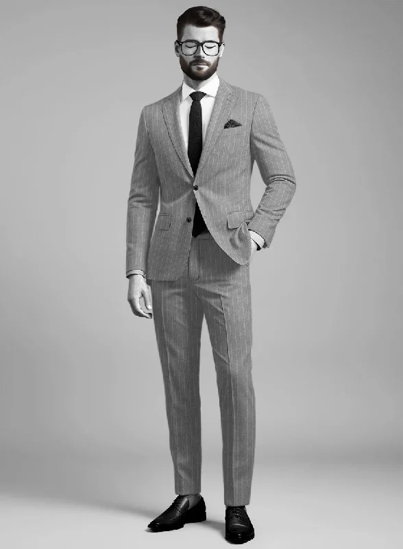 Napolean Como Bar Gray Wool Suit