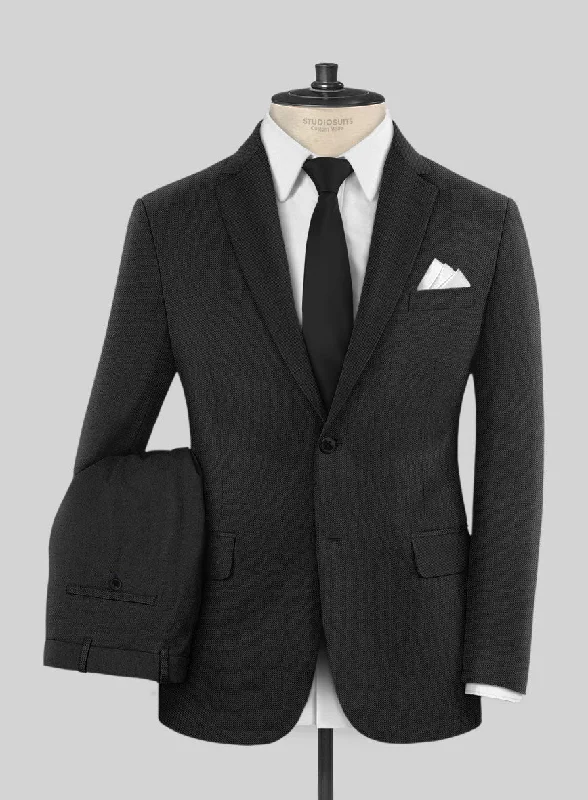 Scabal Tornado Shico Black Wool Suit