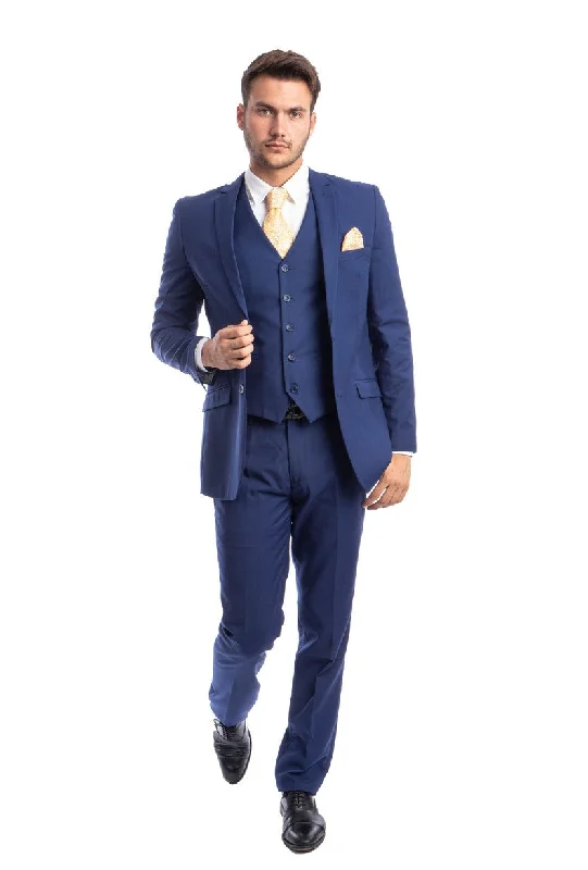 Statesman Collection: Blue Three-Piece Suit – Hybrid Fit