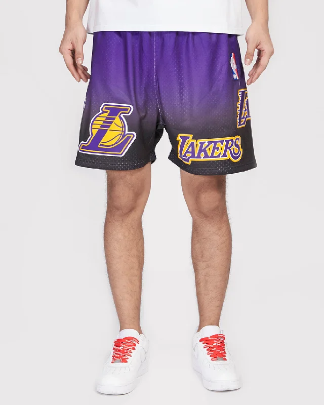 NBA LOS ANGELES LAKERS TEAM OMBRE MEN'S MESH SHORT (BLACK/PURPLE)