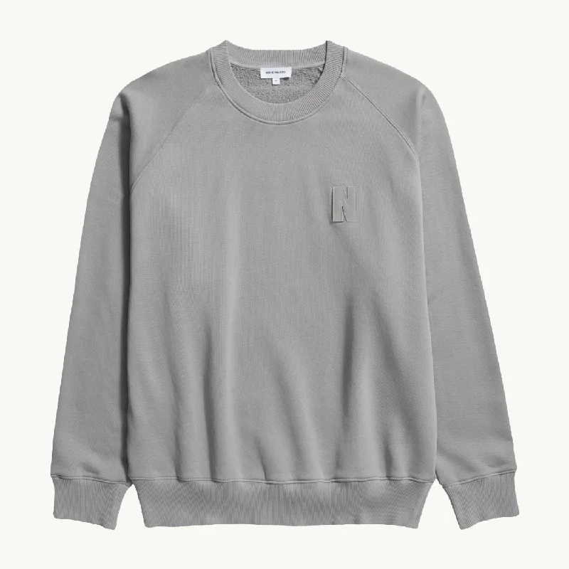 Marten Relaxed Organic Raglan N Patch Sweatshirt - Weather Grey