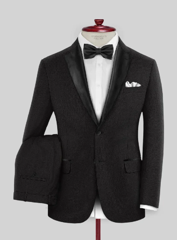 Black Merino Wool Tuxedo Suit